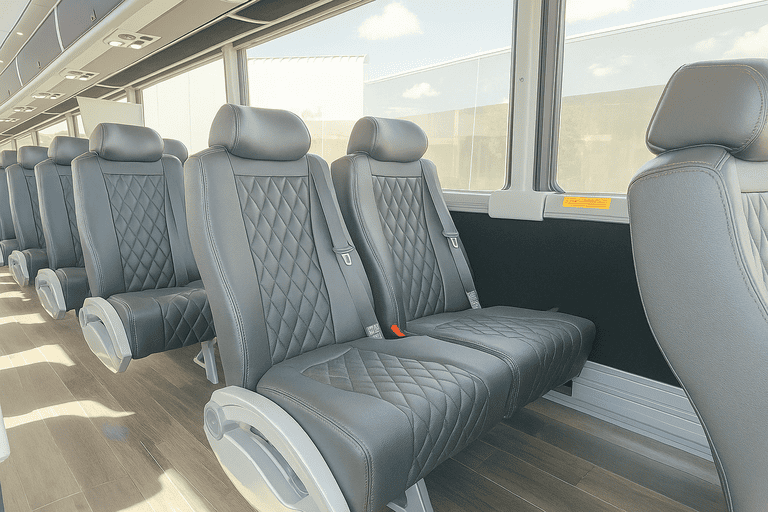 interior of Livermore Coach Bus Service charter bus