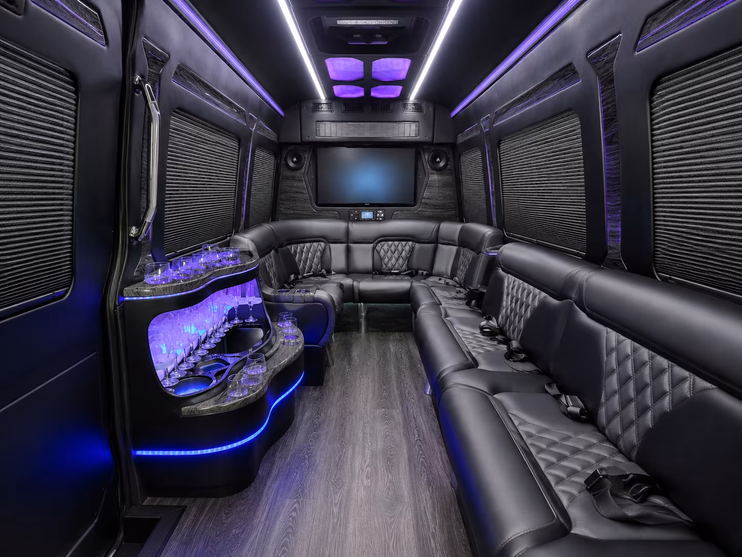livermore 25 passenger party bus inside