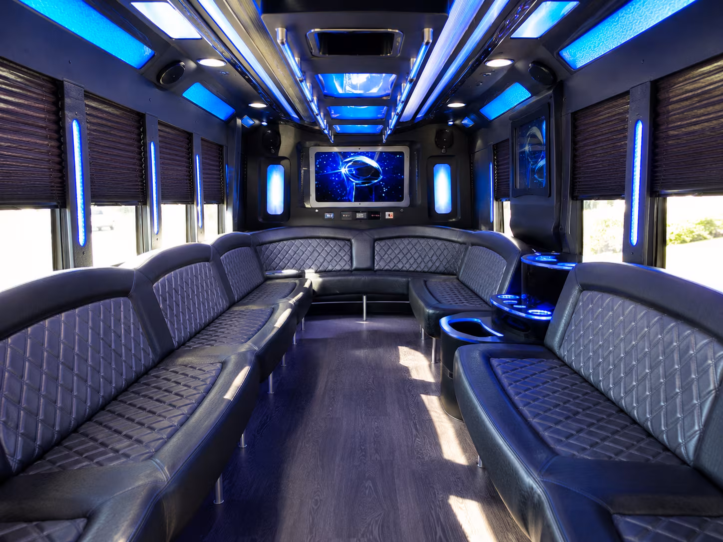 livermore 28 passenger party bus inside
