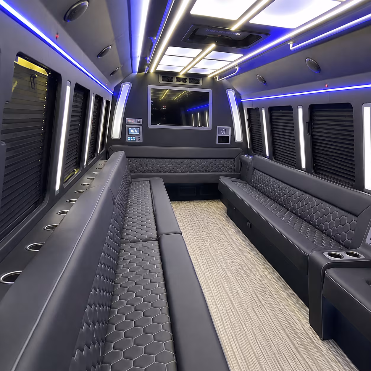 livermore 40 passenger party bus inside