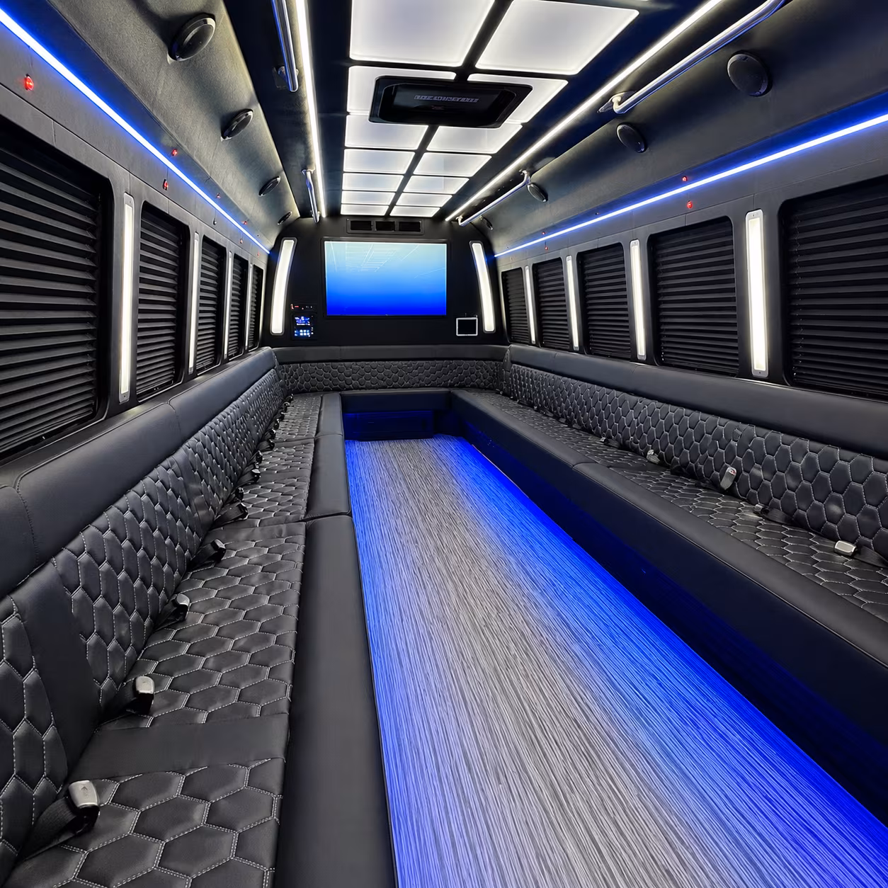livermore 50 passenger party bus inside