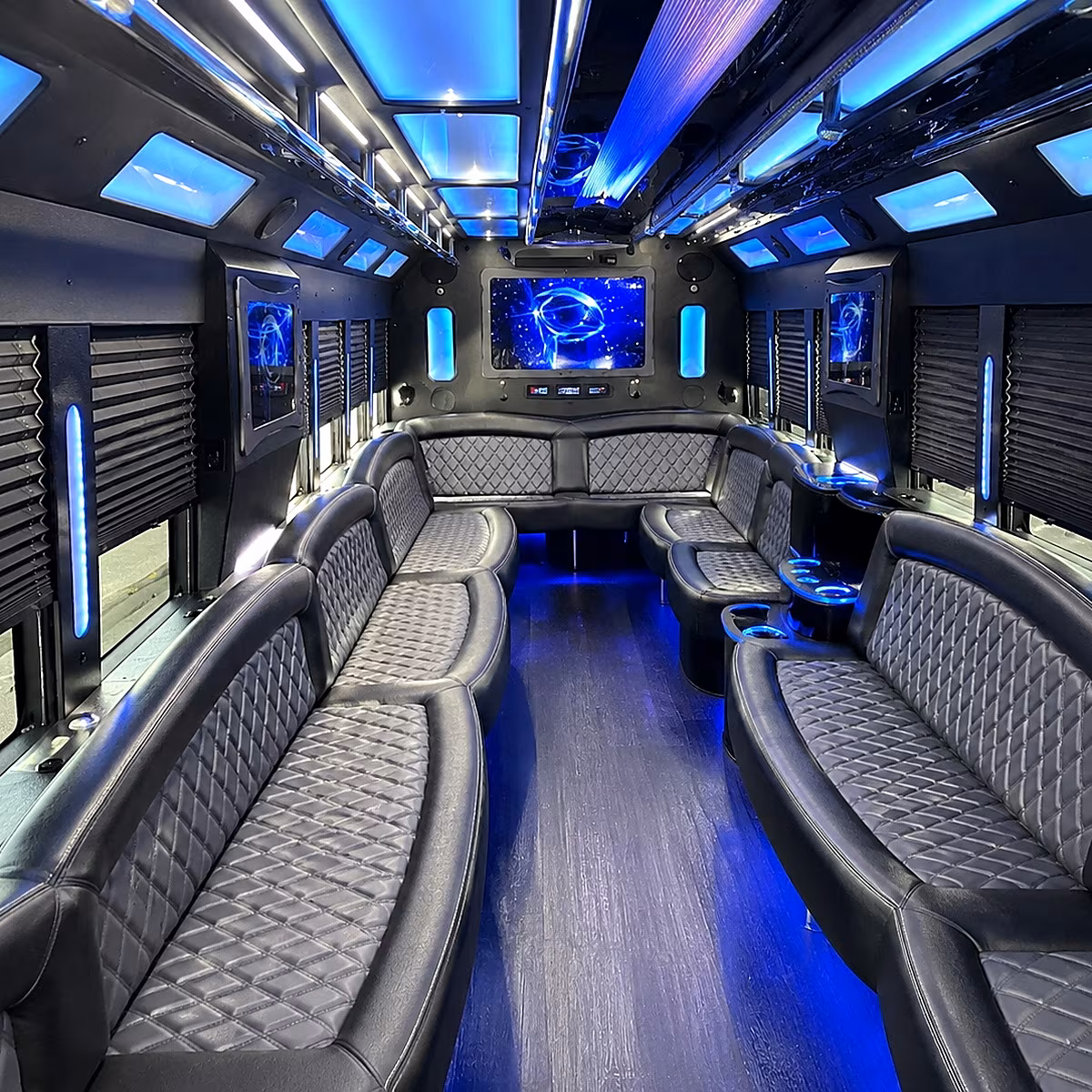 livermore 50 passenger party bus interior
