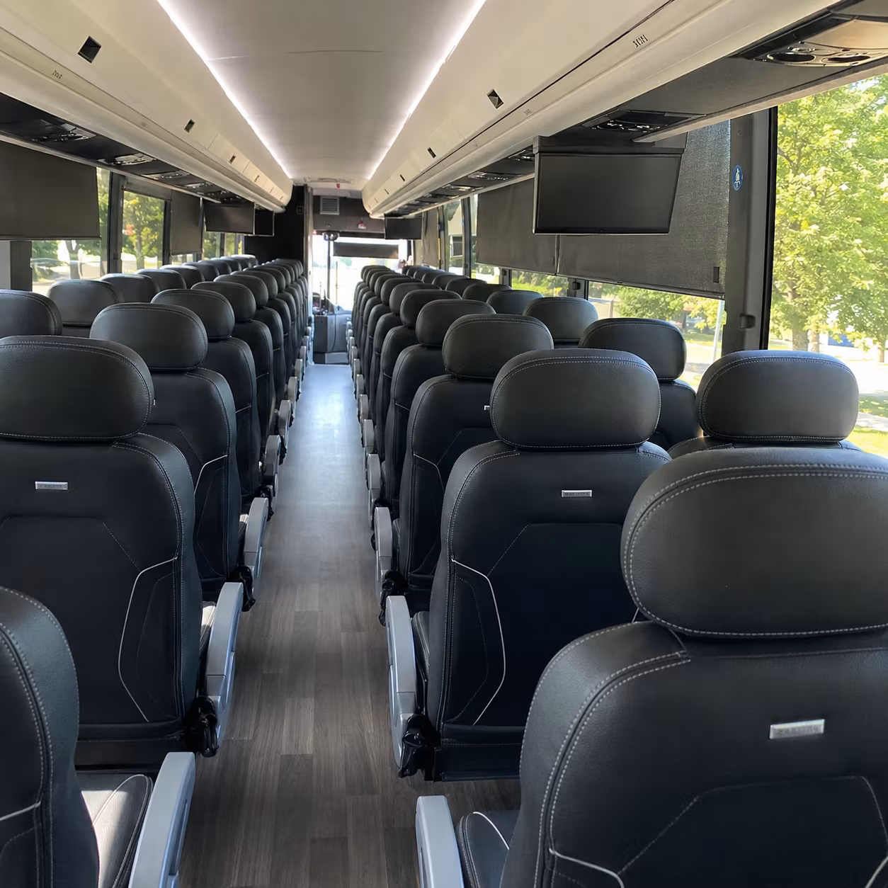 livermore 56 passenger charter bus inside